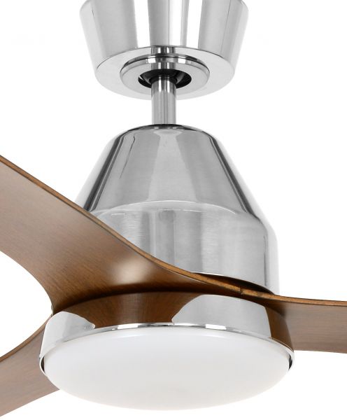 Beacon Deckenventilator mit Lampe Whitehaven chrom gebürstet Akazie dunkel