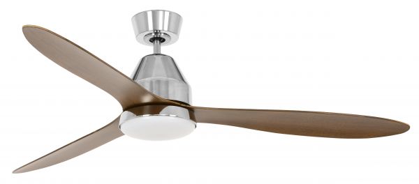 Beacon Deckenventilator mit Lampe Whitehaven chrom gebürstet Akazie dunkel