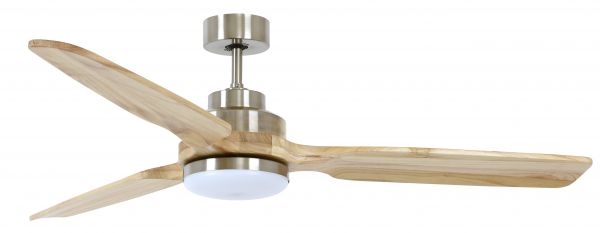 Beacon Deckenventilator Shoalhaven mit Lampe chrom gebürstet Esche