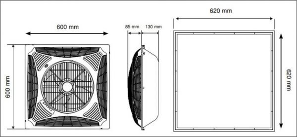 Westinghouse Decken Einbauventilator Windsquare weiß