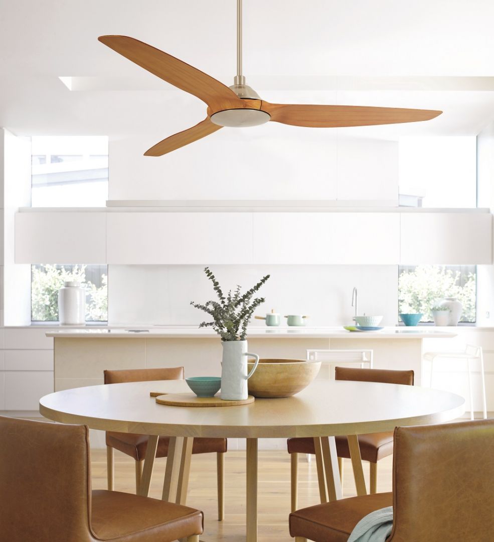 Beacon Deckenventilator Type A Chrom gebürstet Teak