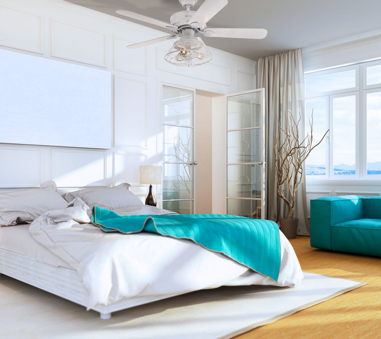 Westinghouse Deckenventilator Barnett weiß mit LED Leuchte